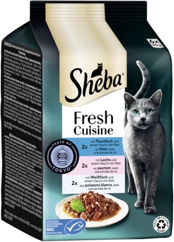 Sheba Taste Tokyo Nassfutter Thunfisch Lachs 6x50g Sauce