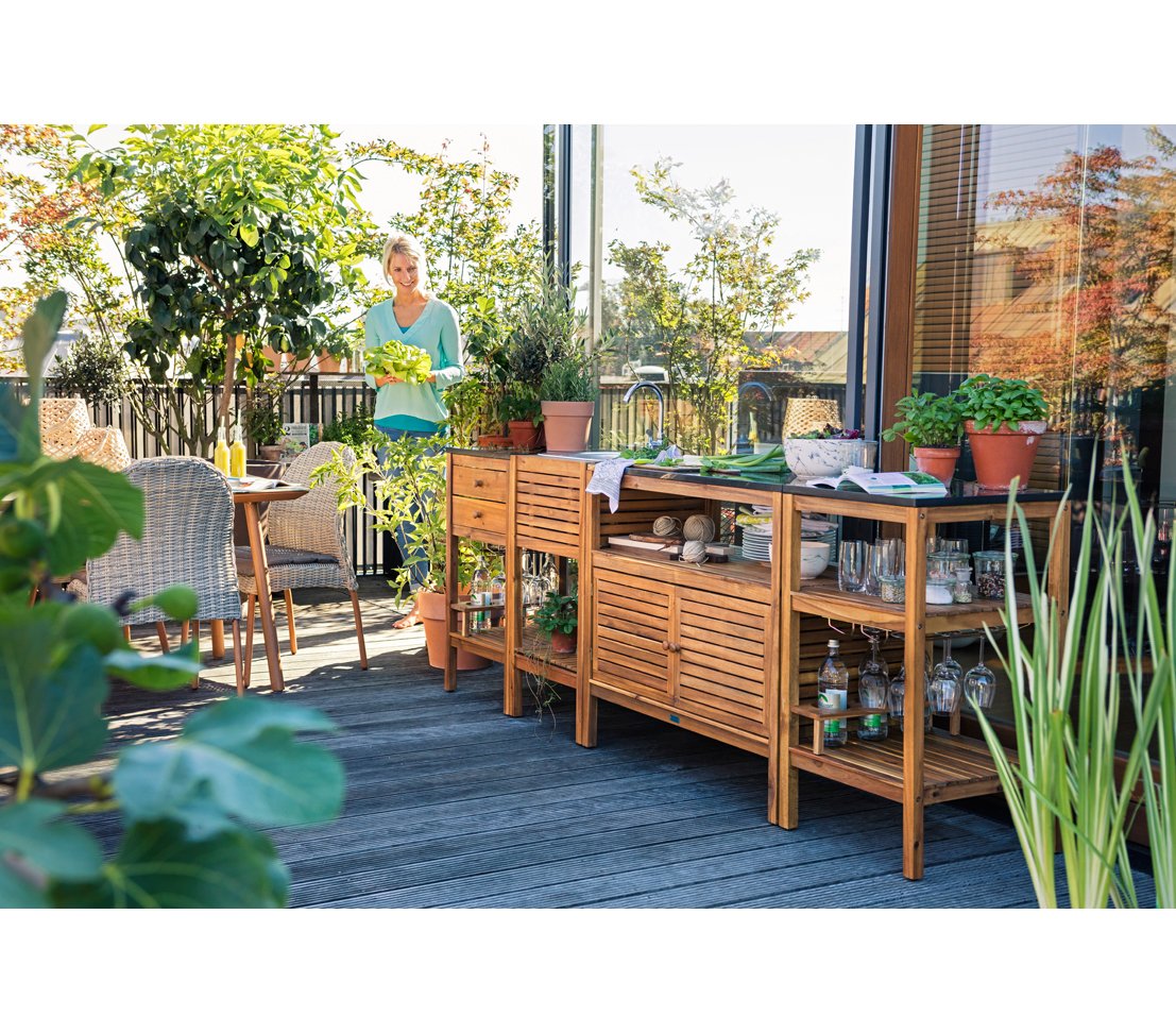 Dehner Premium Southhampton Spültisch natur Akazie