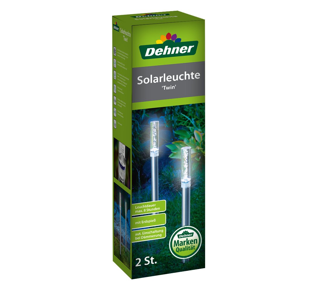 Dehner Living Solarleuchte Twin 2er Set SMD-LED kabellos