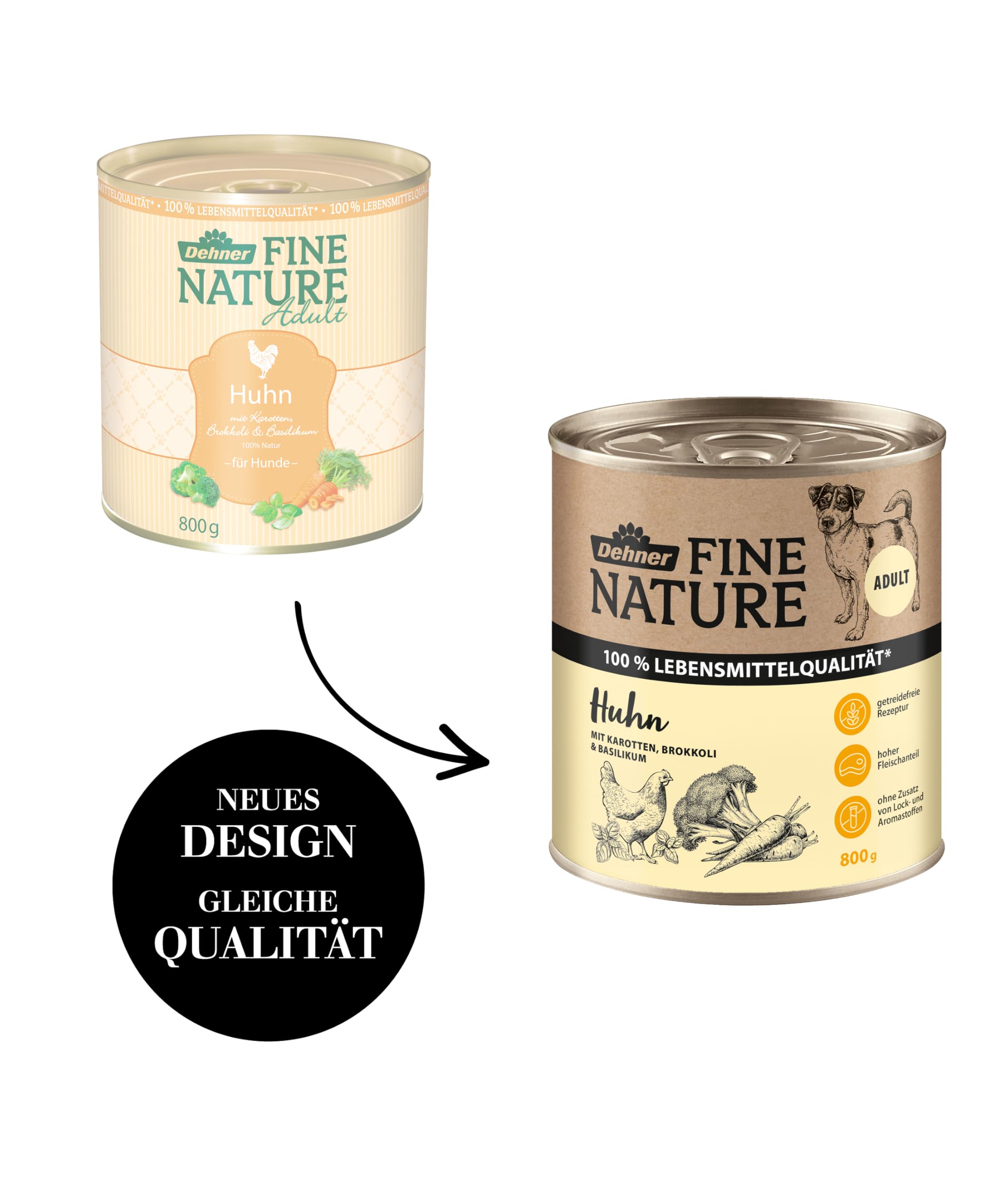 Dehner Fine Nature Huhn Nassfutter Hund 6x800g Karotte