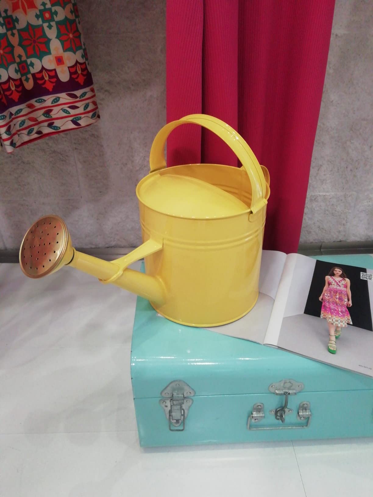 Dehner Gießkanne nostalgisch Zink gelb 5 l 41 cm