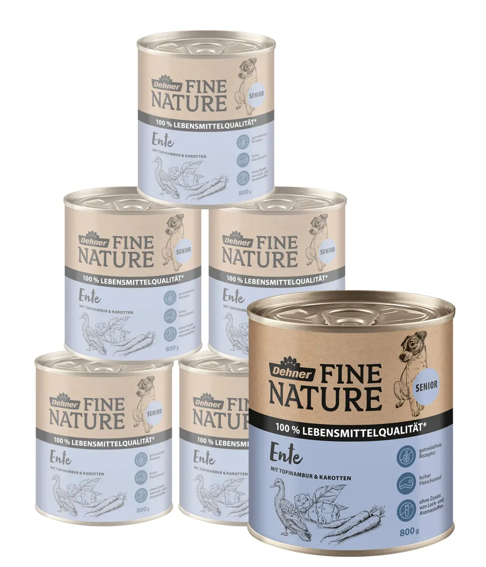 Dehner Fine Nature Senior Hundefutter Ente 6x800g getreidefrei