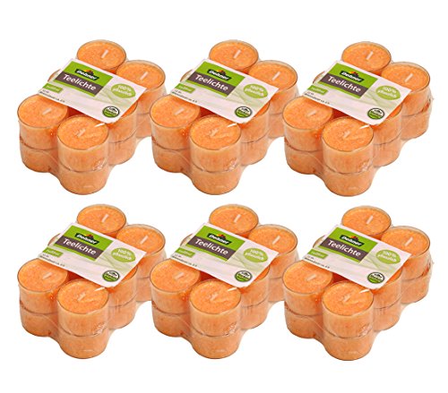 Dehner Premium Lovely Teelichter orange 72 Stück rußfrei