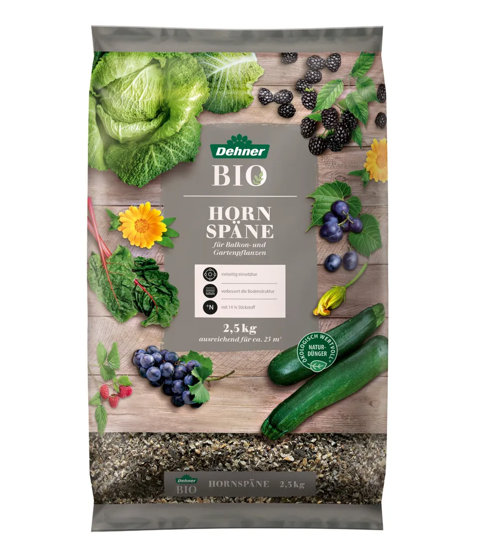 Dehner Bio Hornspäne Dünger 2,5kg stickstoffreich
