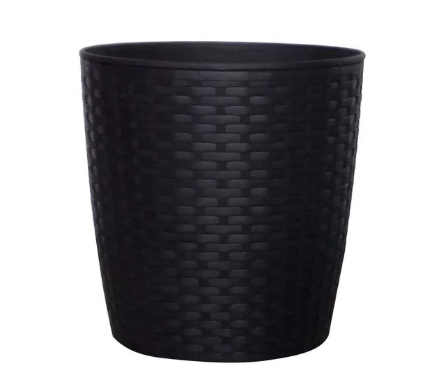 Dehner Premium Lovely Pflanztopf Schwarz Ø38cm Polyrattan