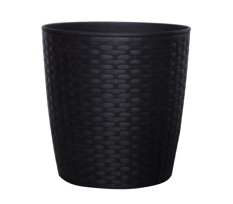 Dehner Premium Lovely Pflanztopf Schwarz Ø38cm Polyrattan