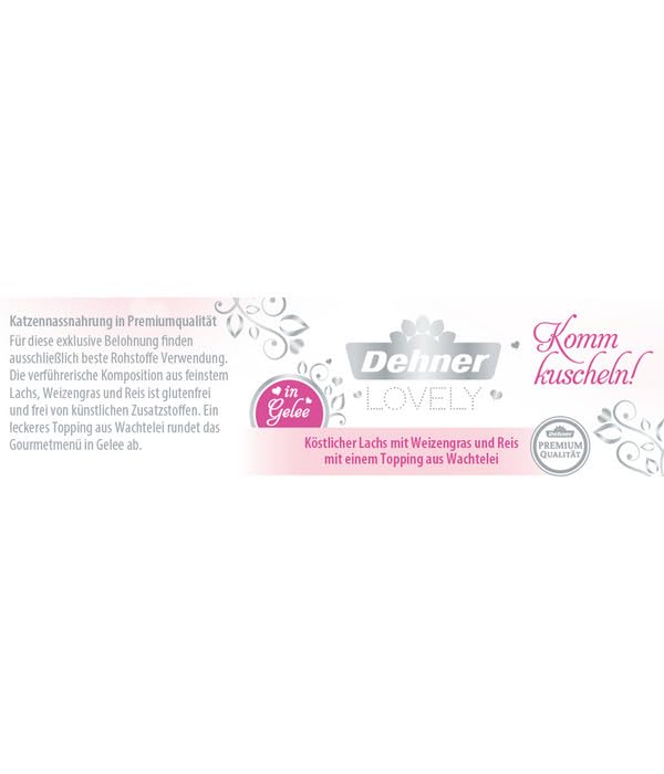 Dehner Lovely Lachs Wachtelei Nassfutter Gelee 24x85g glutenfrei