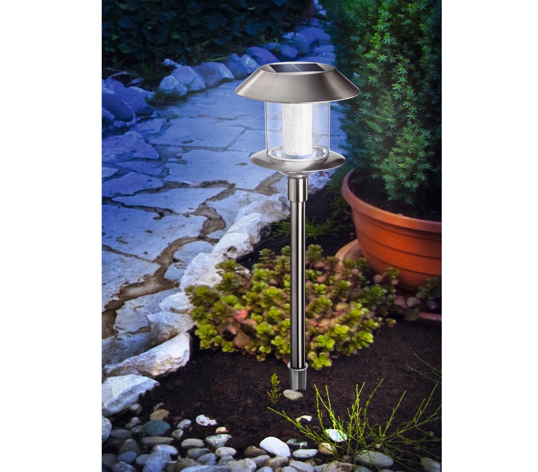 Dehner Living Swing Solarleuchte silber 36 cm weiß LED