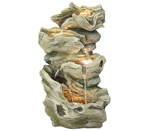 Dehner Albero Gartenbrunnen grau Polyresin 77x47x41 cm LED