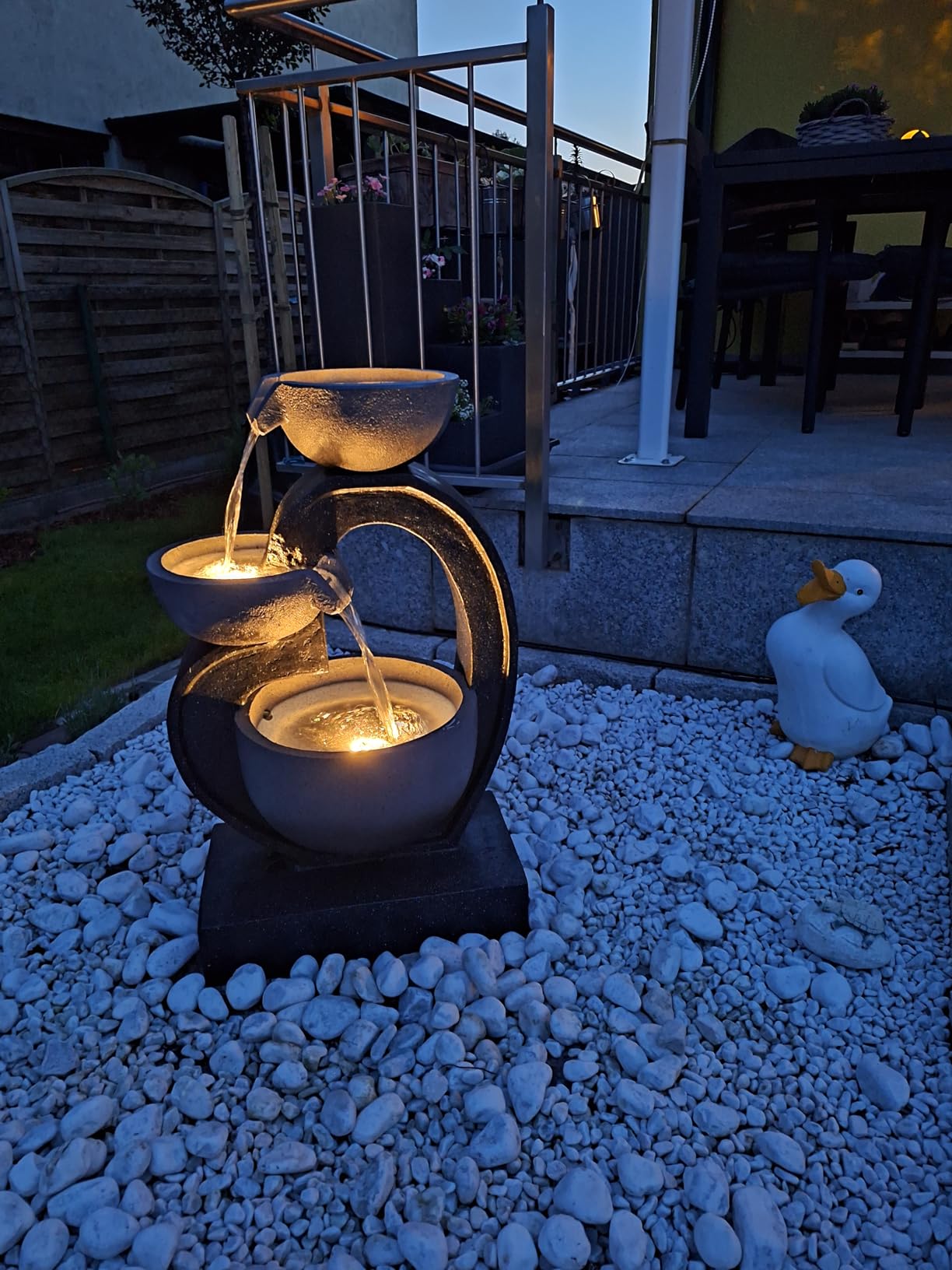 Dehner Heart Gartenbrunnen Polyresin grau 72 cm