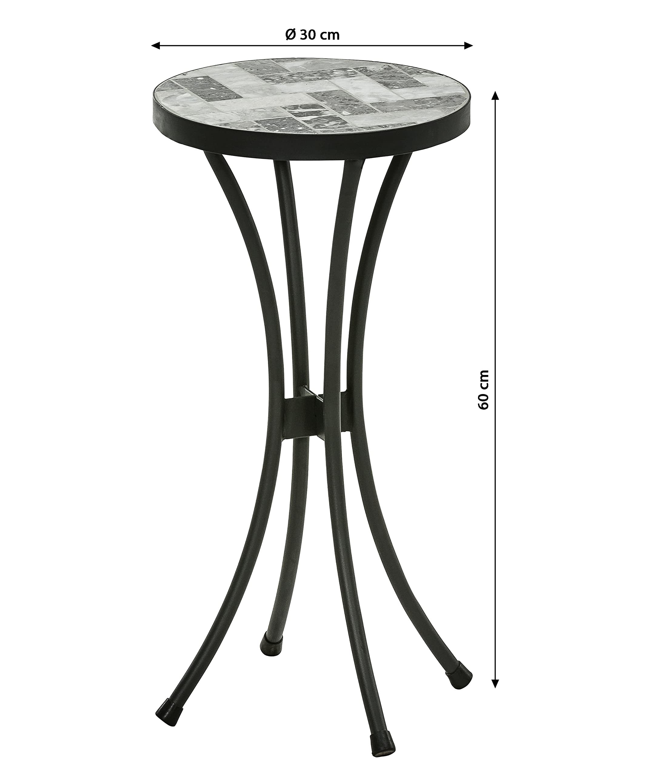 Dehner Letizia Blumenhocker 30cm Mosaik grau-weiß