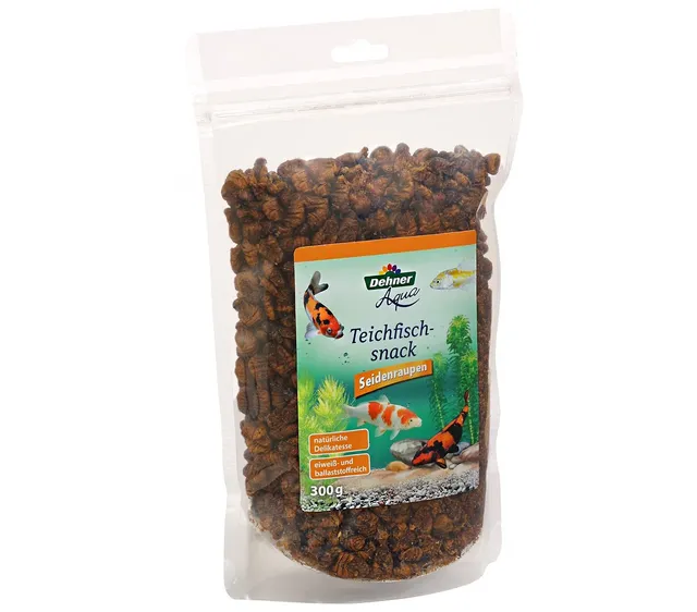 Dehner Aqua Teichfischsnack Seidenraupen Fischfutter 300g proteinreich