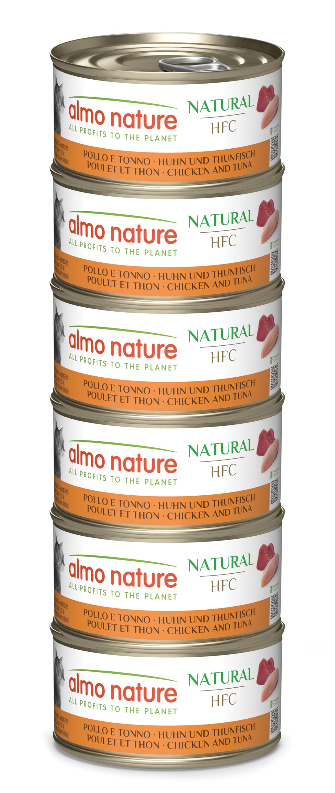 Almo Nature HFC Natural Nassfutter Huhn&Käse 6x70g