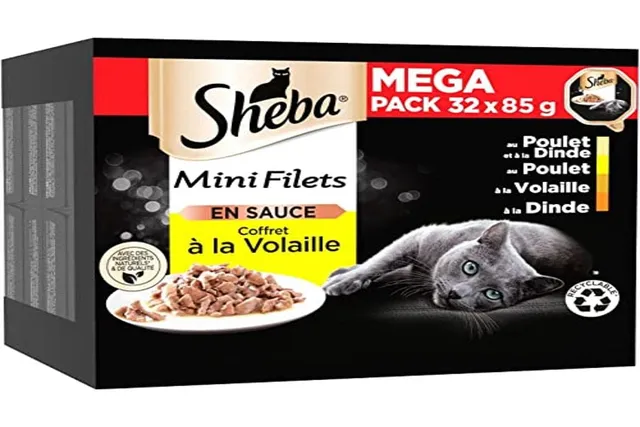 Sheba Mini Geflügel Sauce Nassfutter Schalen 32x85g