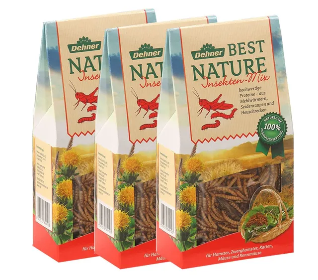 Dehner Best Nature Nagersnack Insekten-Mix 3x60 g