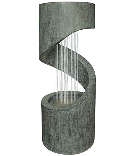 Dehner Mali Gartenbrunnen Polyresin 79,5 cm grau mit LED