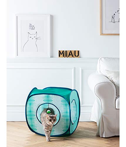 Dehner Premium Lovely Dice Katzentunnel blau 50 cm