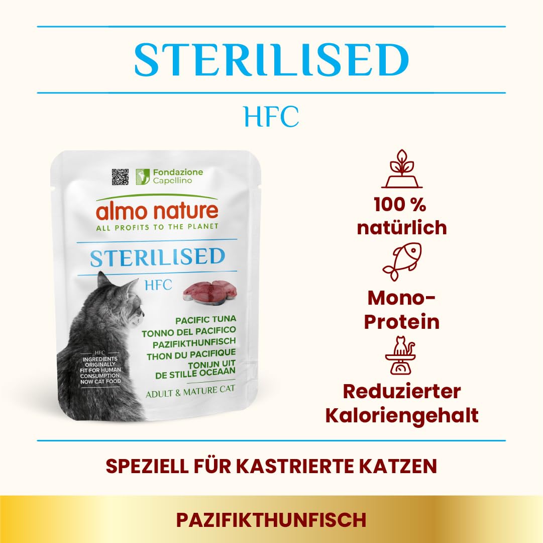 Almo Nature HFC Sterilised Nassfutter Thunfisch 24x50g light