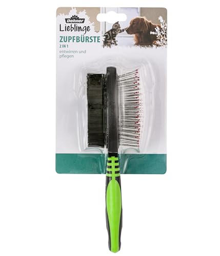 Dehner 2 in 1 Zupfbürste für Hunde- und Katzenfellpflege