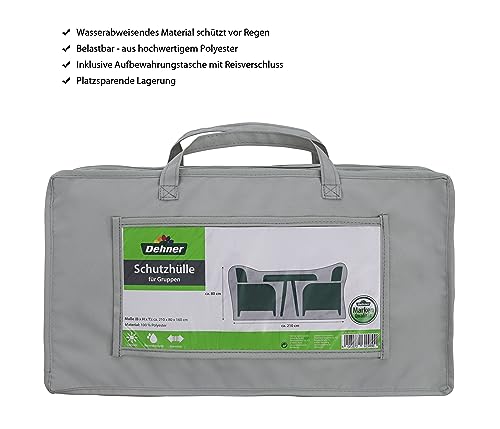 Dehner Abdeckung Sitzgruppe 210x80x160cm Polyester grau wasserabweisend