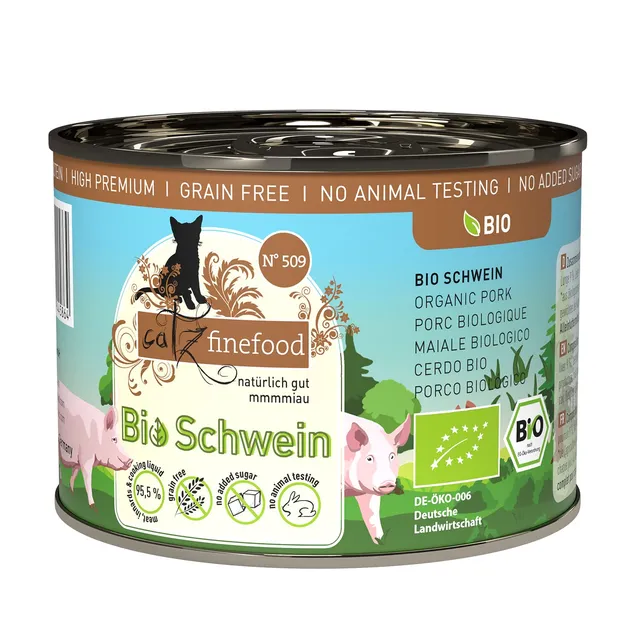 catz finefood Bio N° 509 Nassfutter Schwein 6x200g getreidefrei