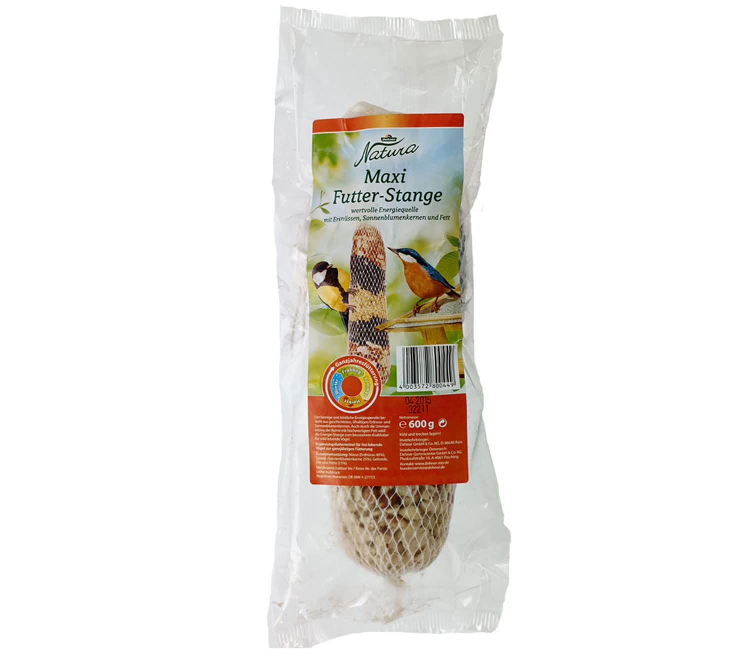 Dehner Natura Wildvogelfutter Maxi-Futterstange 3x600g Fett