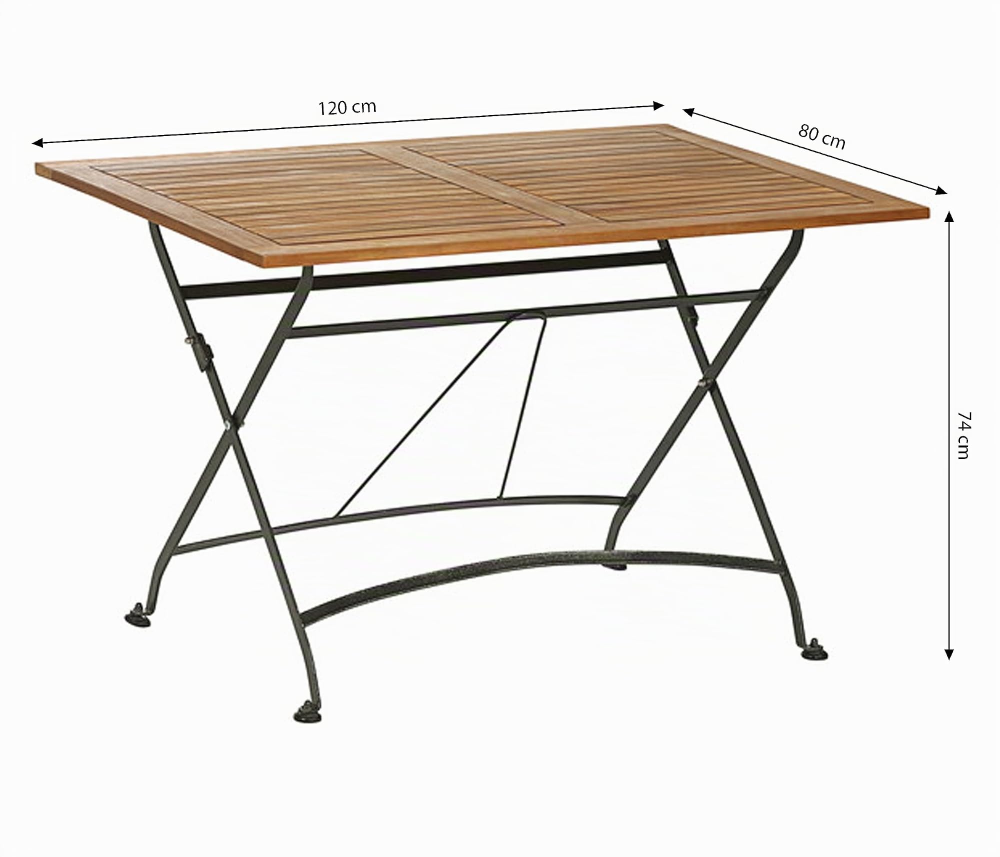 Dehner Tegernsee Klapptisch 120x80 cm Akazie natur/schwarz
