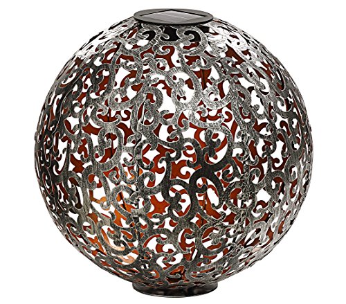 Dehner Solarkugel Luanda Solarleuchte Ø 30 cm silber-kupfer