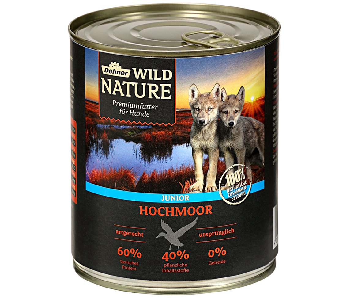 Dehner Wild Nature Hochmoor Junior Nassfutter Ente 6x800g getreidefrei