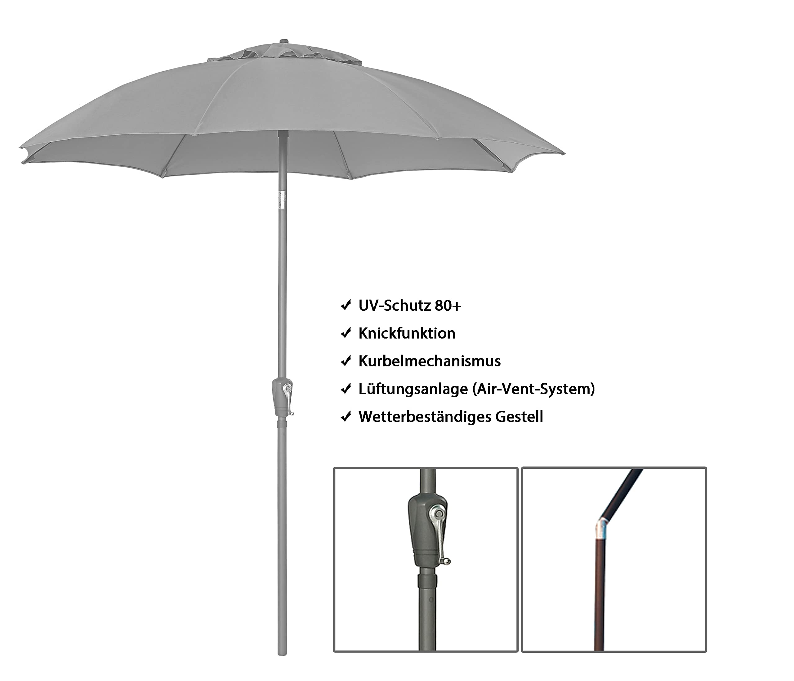 Dehner Kos Sonnenschirm rund 220 cm beige
