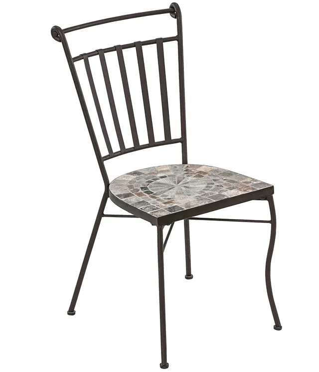 Dehner Fine Nature Grazia Mosaikstuhl grau braun 90 cm