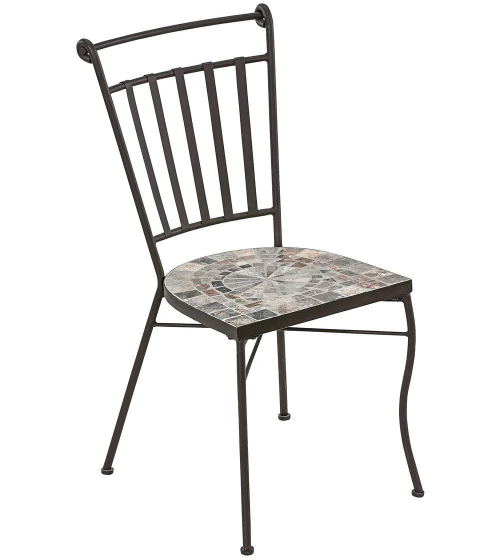 Dehner Fine Nature Grazia Mosaikstuhl grau braun 90 cm