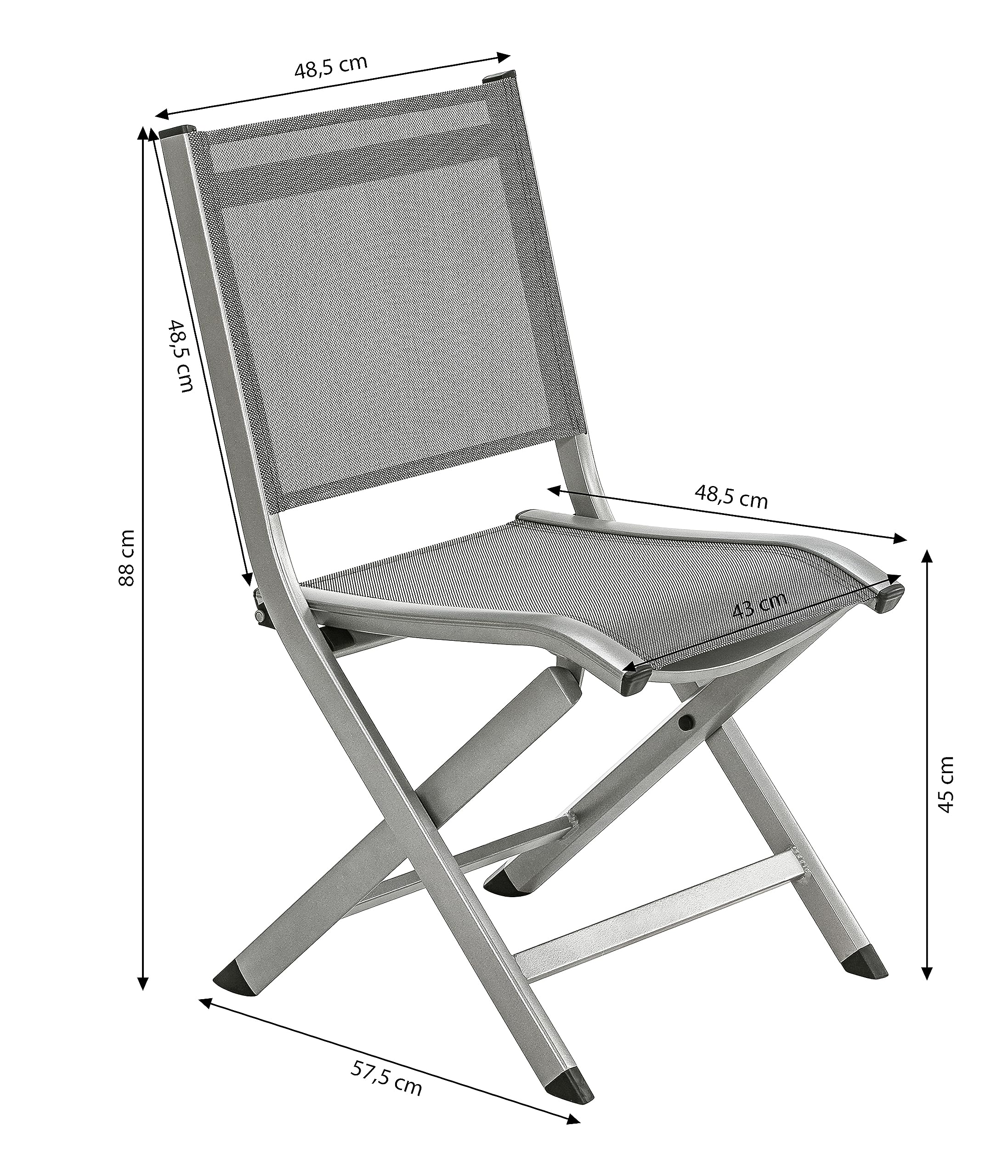 Dehner Chicago Klappstuhl schwarz Textilene
