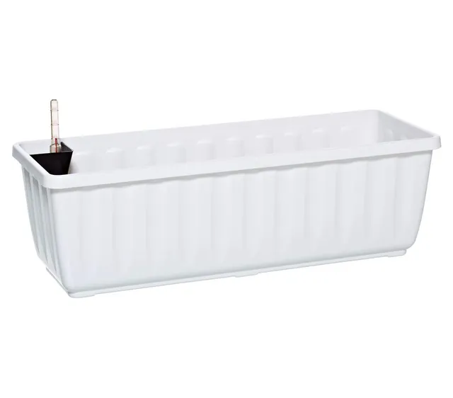 Dehner Aqua-Flor Plus Blumenkasten weiß 97,5 cm Bewässerung
