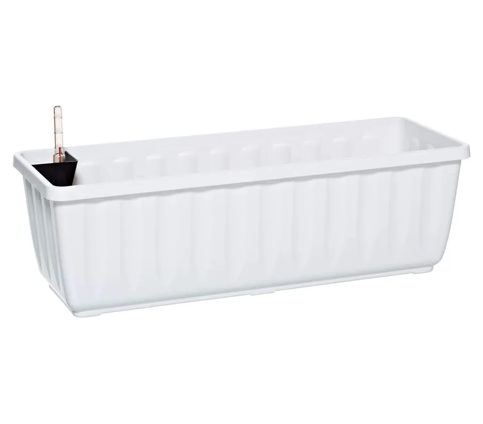 Dehner Aqua-Flor Plus Blumenkasten weiß 97,5 cm Bewässerung