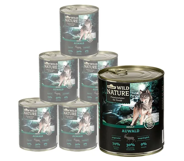 Dehner Wild Nature Auwald Nassfutter Wild 6x800g getreidefrei