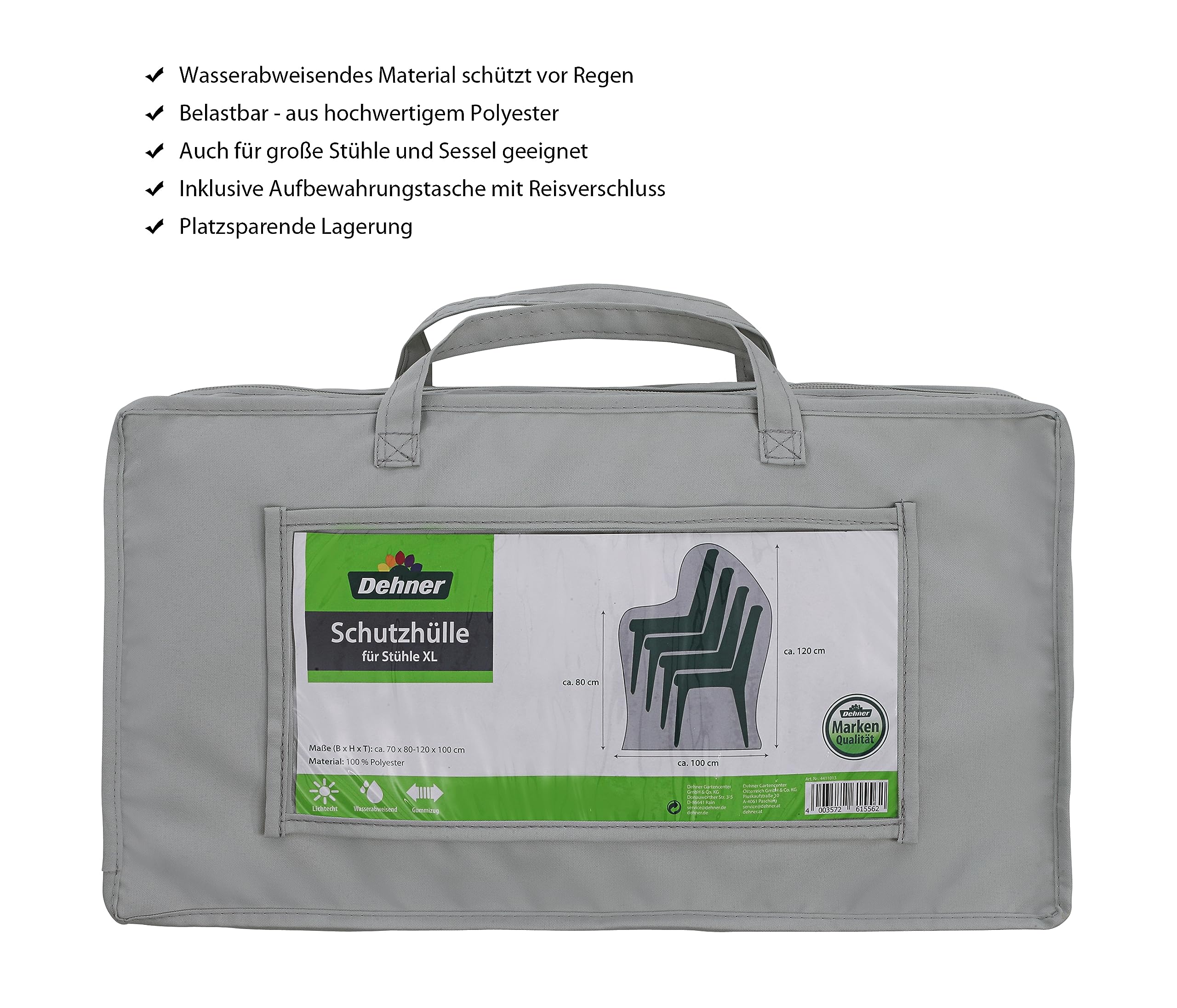 Dehner Premium Lovely Abdeckung Gartenstuhl XL 120x100x70 wasserabweisend