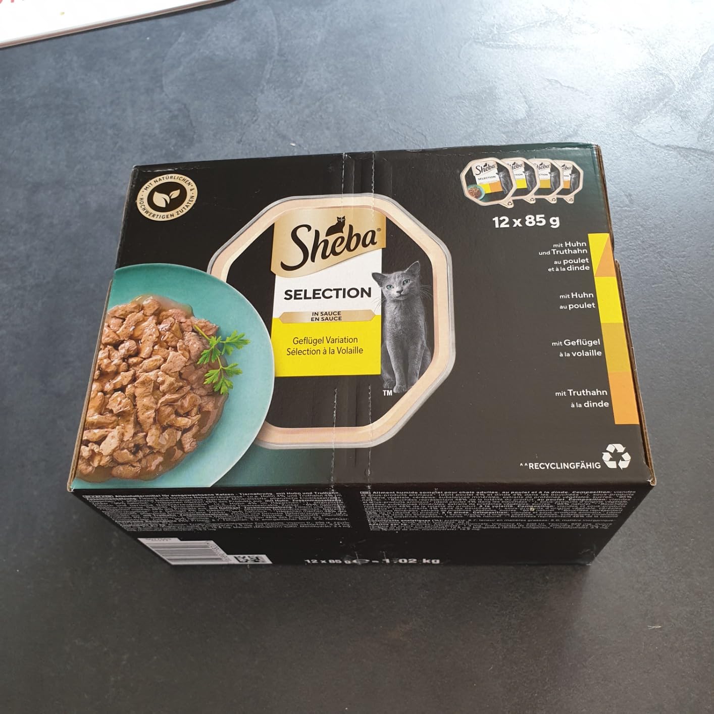 Sheba Selection Geflügel Katzennassfutter 72x85g Sauce