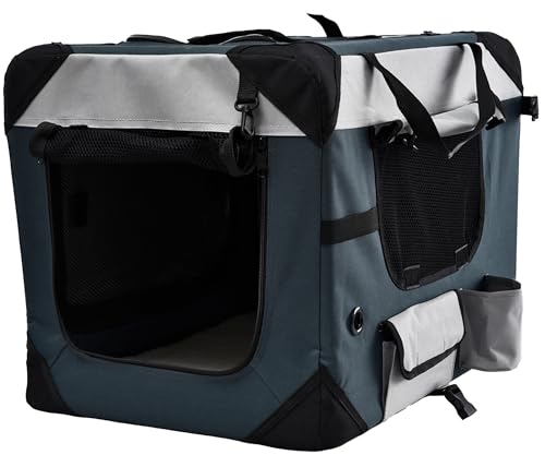 Dehner Brian Transporttasche 76x51x48 cm grau Netzfenster