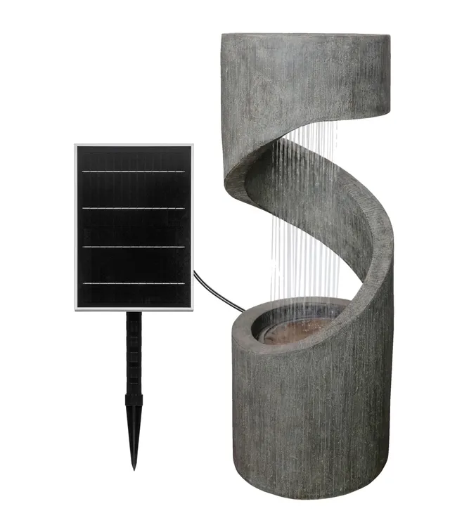 Dehner Premium Lovely Ronda Solarbrunnen grau LED