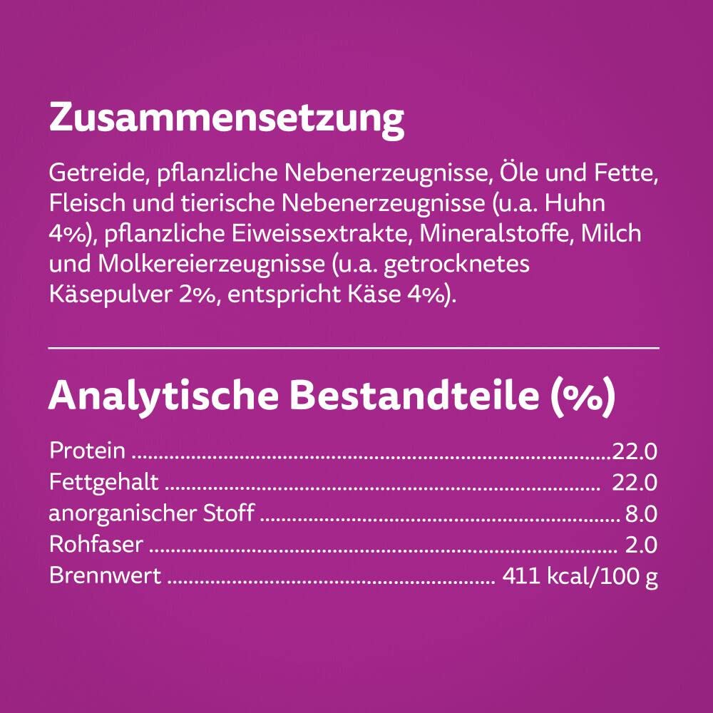 Whiskas Knuspertaschen Katzensnack Huhn & Käse 4x180g