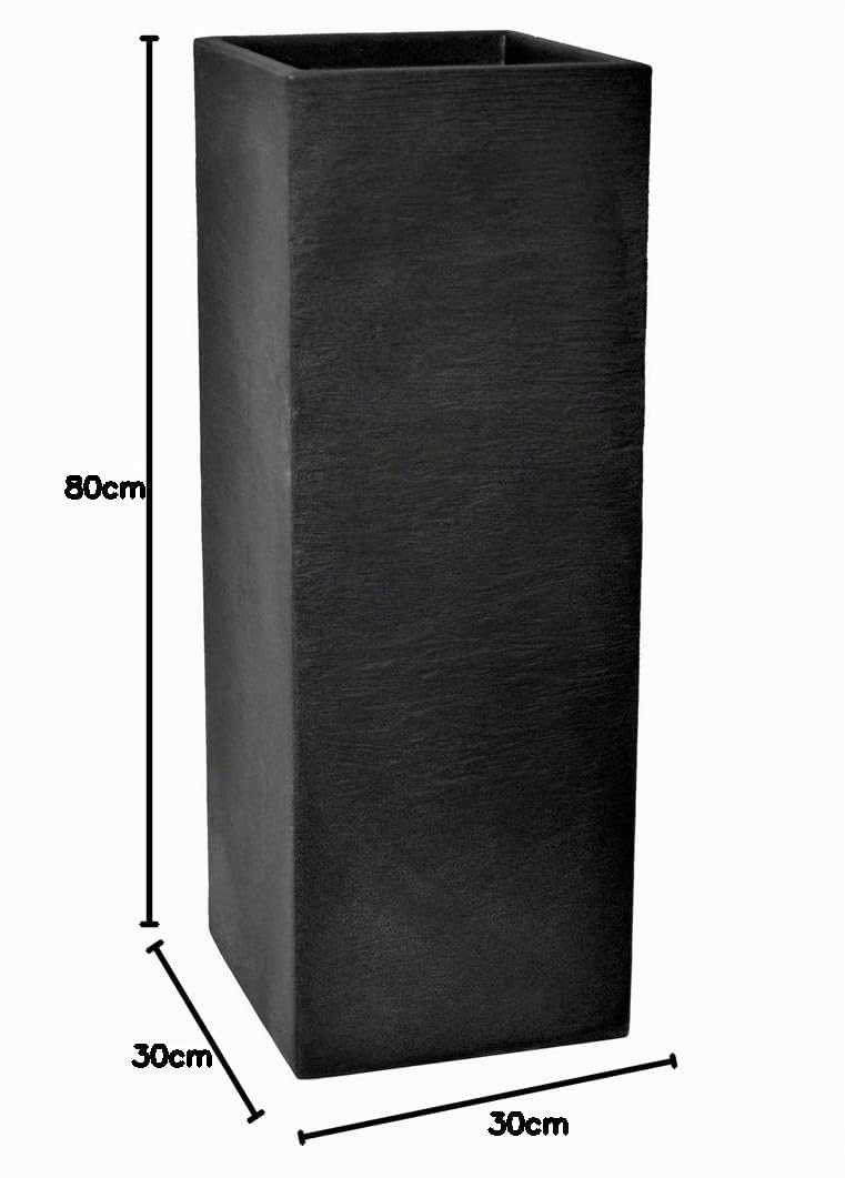 Dehner Palermo Säulentopf Kunststoff 80 cm anthrazit