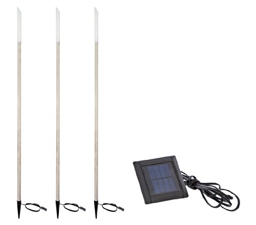 Dehner Premium Lovely Solar Stableuchten Gartenleuchten 3er Set 90cm silber