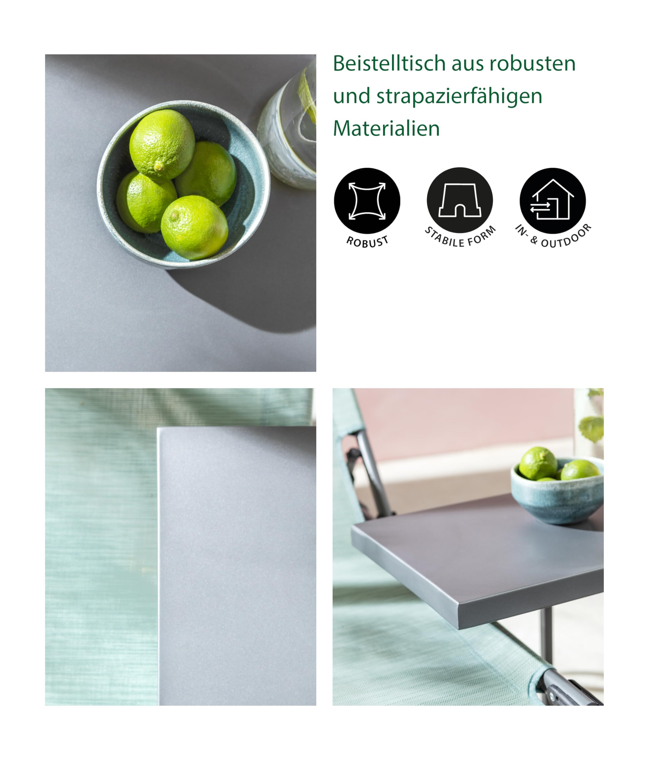 Dehner Noah Beistelltisch grau 56x43cm Beton-Optik