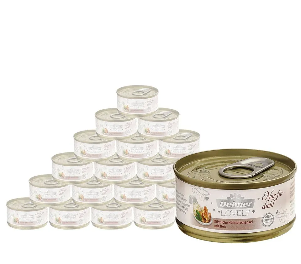Dehner Lovely Adult Nassfutter Hühnerschenkel Reis 24x70g zart