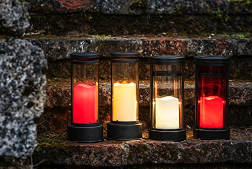 Dehner Premium Lovely Grablaterne LED creme 27cm Timer