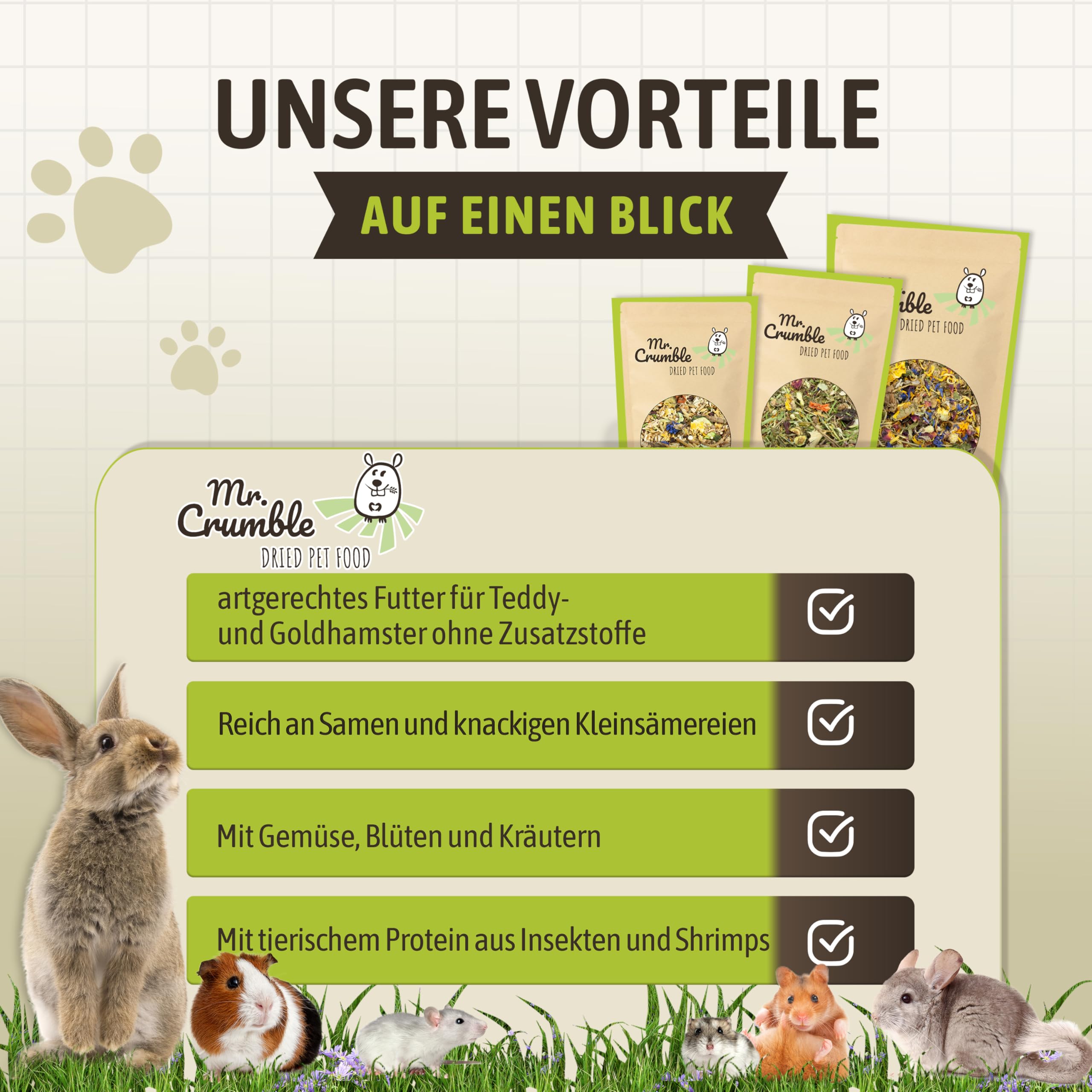 Mr. Crumble Großer Körnerschatz Hamsterfutter 1 kg natürlich