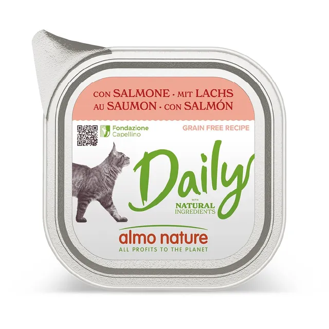Almo Nature Daily Nassfutter Lachs 32x100 g Paté Adult