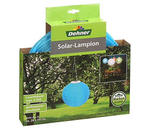 Dehner Solar Lampion Gartenleuchte blau Nylon 28cm