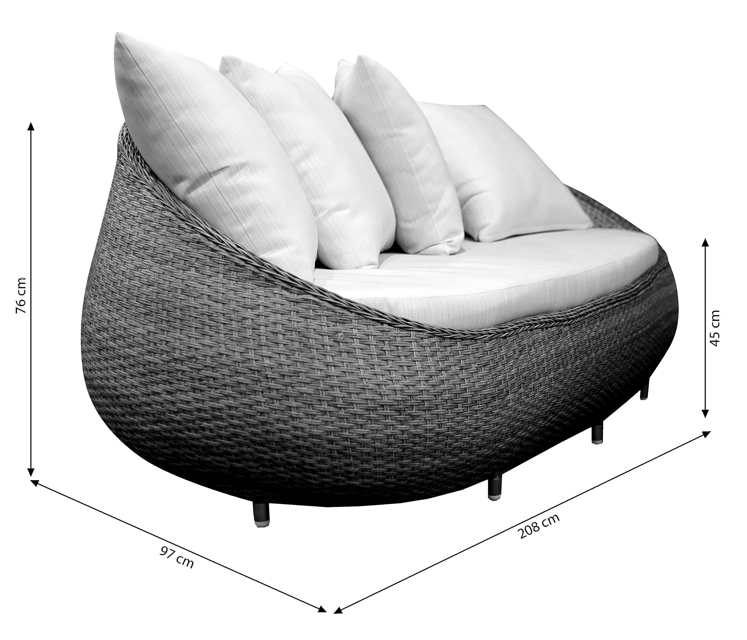 Dehner Premium Lovely Avani Loungegruppe 4-teilig grau creme